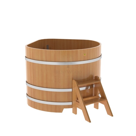 BentWood угловая из лиственницы (1,19х1,19 м.), h=1 м. Натуральная Премиум купель фото  фото - 1