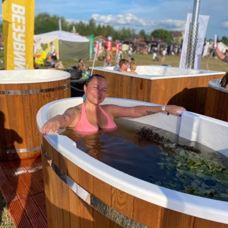 Купель Polar Spa STANDART 79 Double овальная для 1 человека (термососна светлая)  фото - 8
